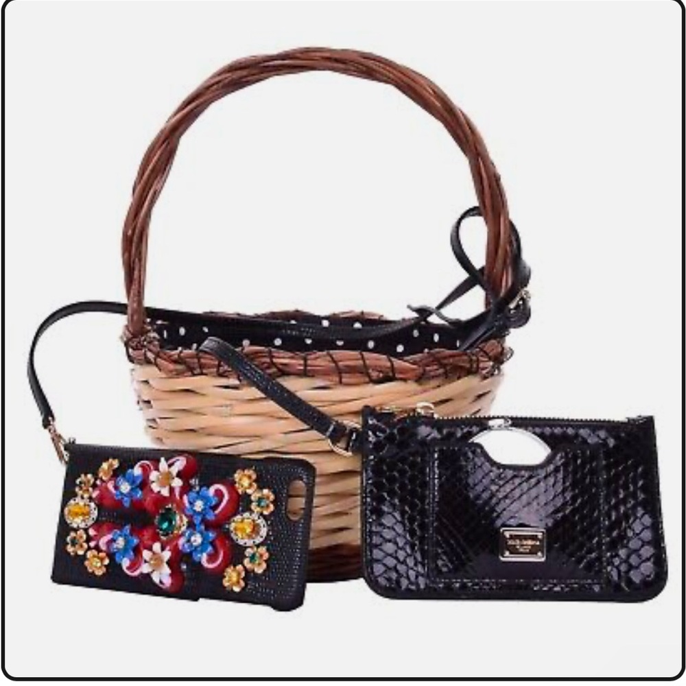 Authentic Dolce & Gabbana ULTRA RARE RUNWAY Rattan Agnese Basket Bag
